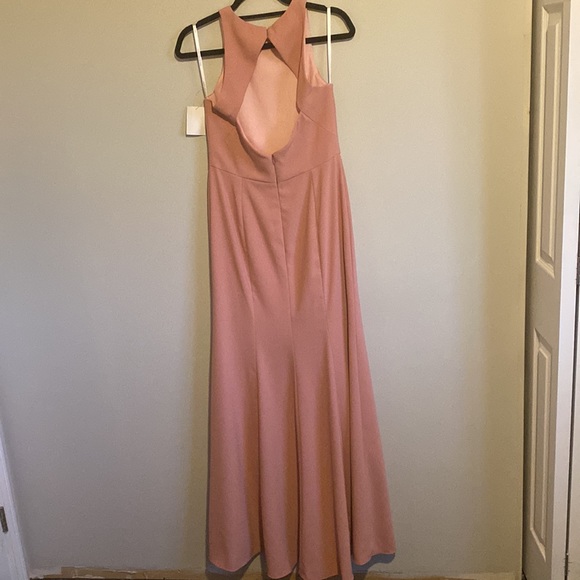 NWT Diamond Cutout Back Trumpet Gown With Front Slit - Picture 6 of 9